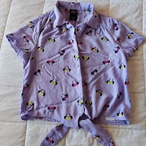 Disney Ears Her Universe Purple Tie Front Shirt
